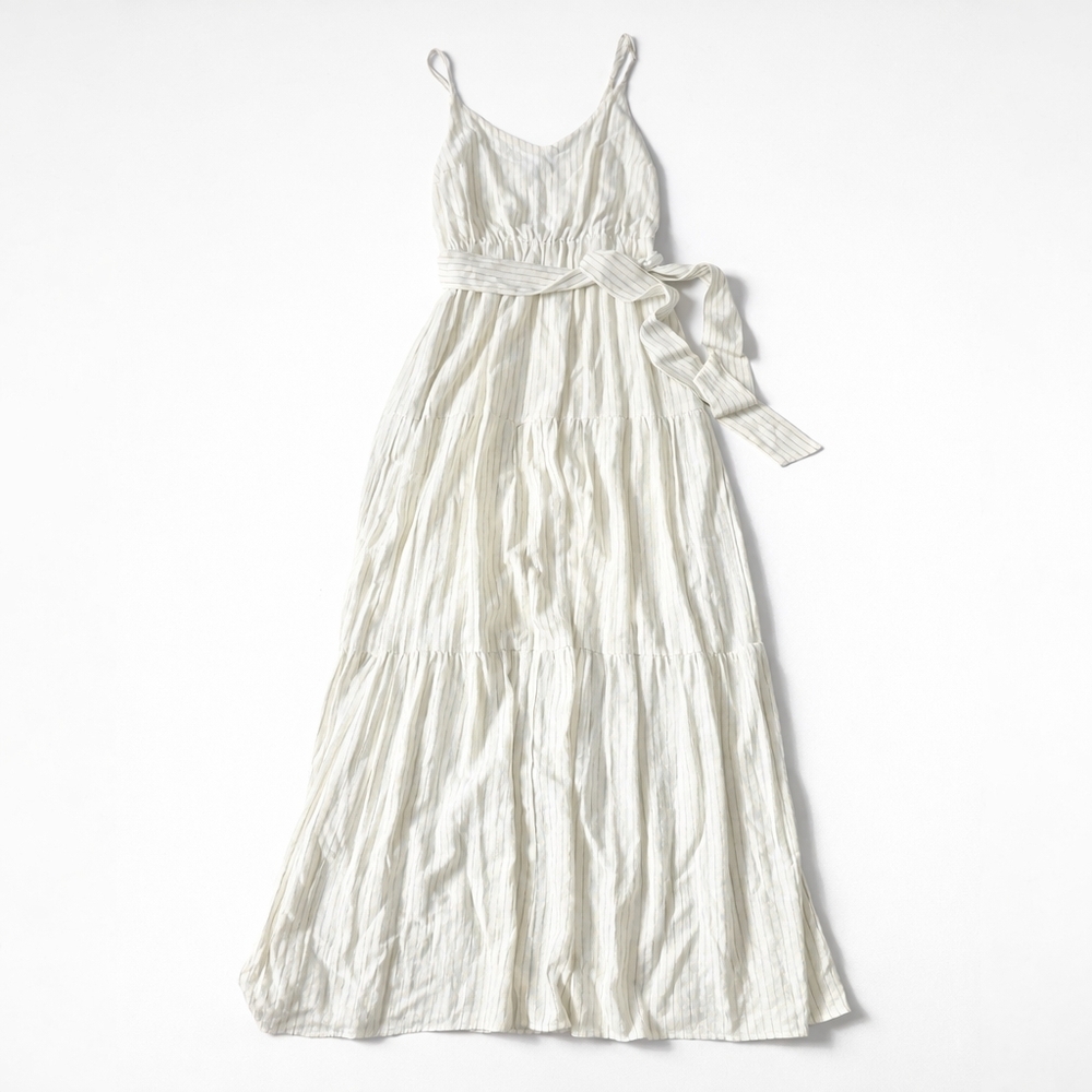 Lulus All the Right Places White Striped Sleeveless Tiered Maxi Dress - Picture 3 of 10